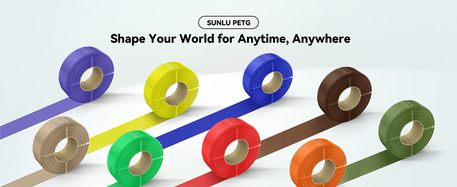 SUNLU Refill PETG Filament 1.75mm, PETG Refill 3D Printer Filament, Suitable for Bambu Lab Filament and SUNLU Reusable spools, 1kg per Spool, 4 Pack, 4 Colors, Beige+Coffee Brown+Olive Green+Oak 13 3d printer filament PETG refill filament refill sunlu refill PETG filament refill sunlu PETG