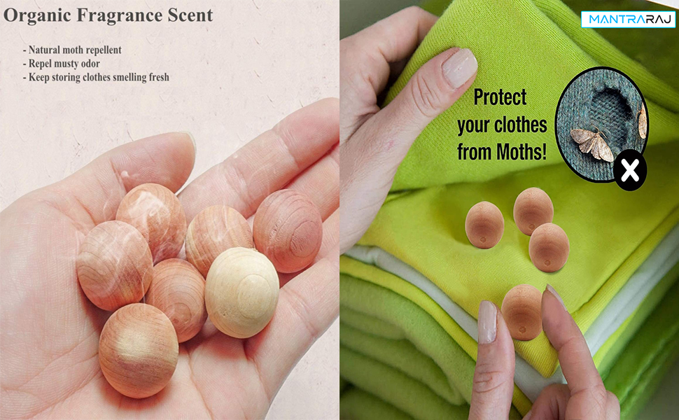 MantraRaj 12PC Natural Cedar Wood Balls Moth Repellent Anti Moth Cedar