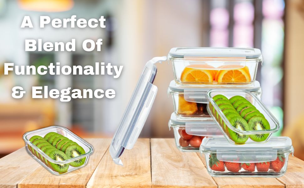 Houszy 5-Pack Glass Meal Prep Containers