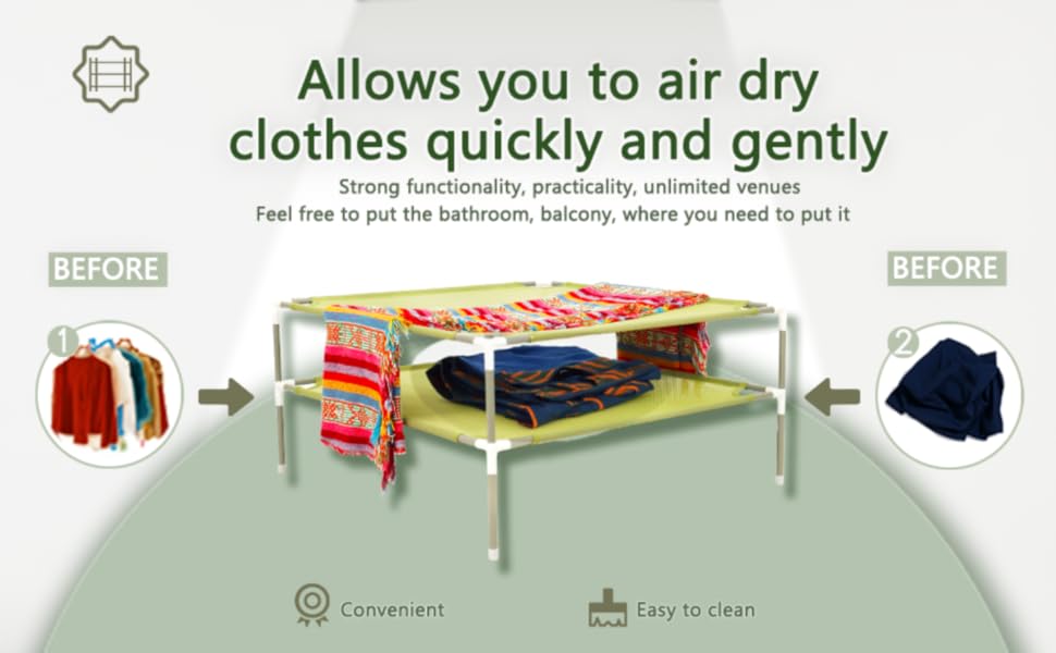 RURAL GROW Sweater Drying Rack, 6Layer Flat Drying Rack