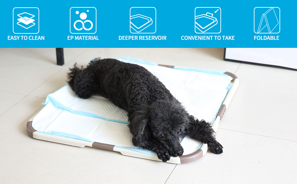 PAWISE Foldable Pee Pad Holder for Puppy Pads, Dog Pad