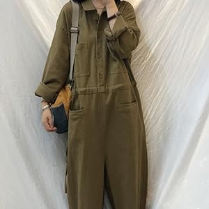 Amazon | [MIKANHX] つなぎ レディース 長袖 オールインワン