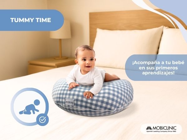 Mobiclinicu00ae, Coju00edn De Lactancia, 3 En 1, Cintas Ajustables 180 Cm Multifuncion Aura Desenfundable Y Lavable Multiposicion Algodon Y Poliester Estampado Vichy