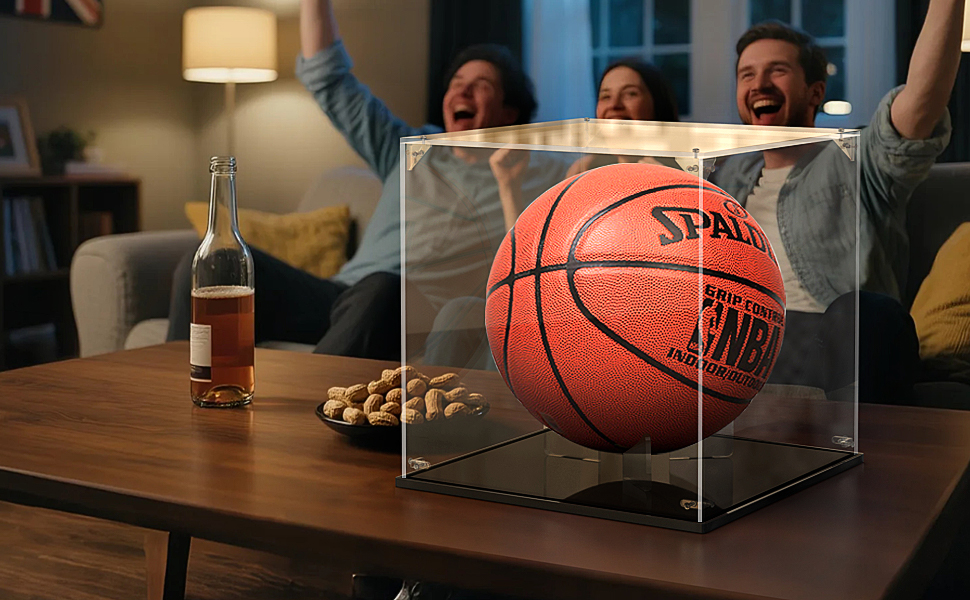 acrylic football display case basketball holder display memorabilia soccer ball display case
