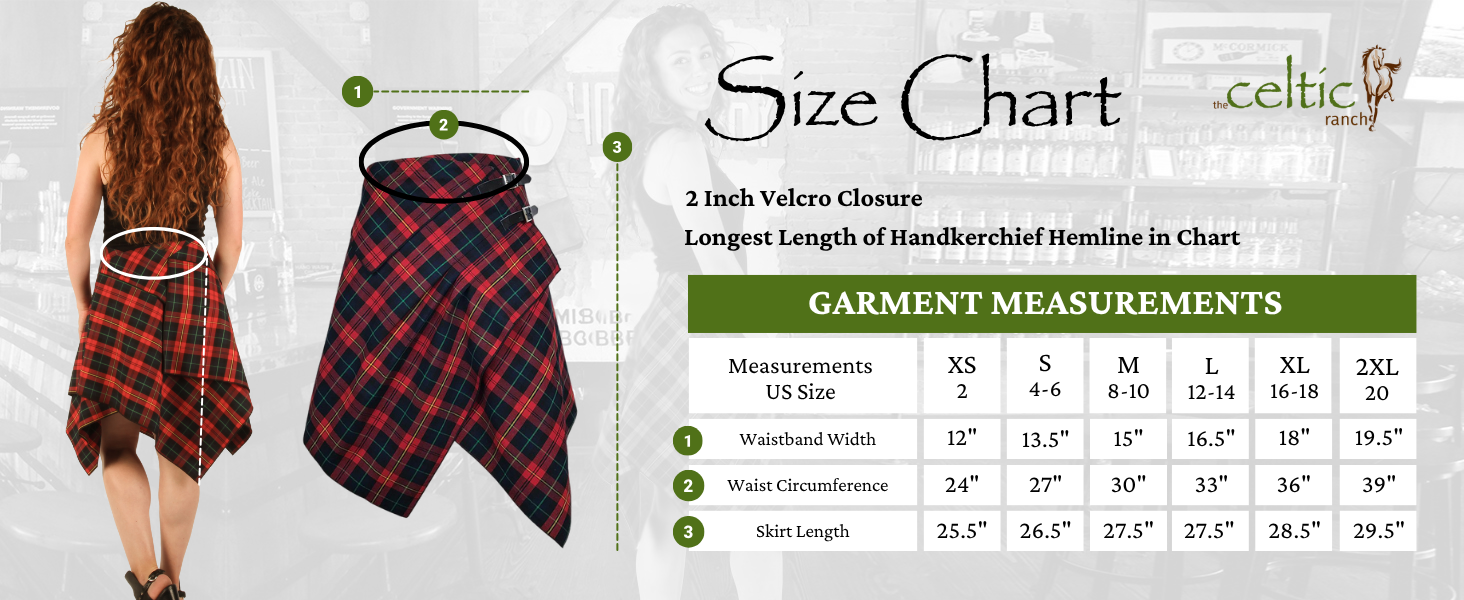 celtic-ranch-tartan-skirt-size-chart