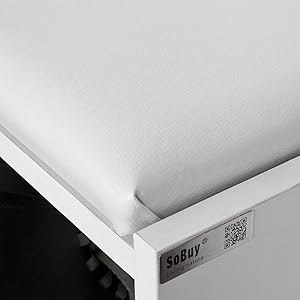 SoBuy FSR16-W Schuhbank Mit Sitzkissen Sitzbank Schuhregal Garderobenbank Sitzkommode Schuhkipper Mit 1 Klappe BHT Ca.: 60x48x30cm 15 1