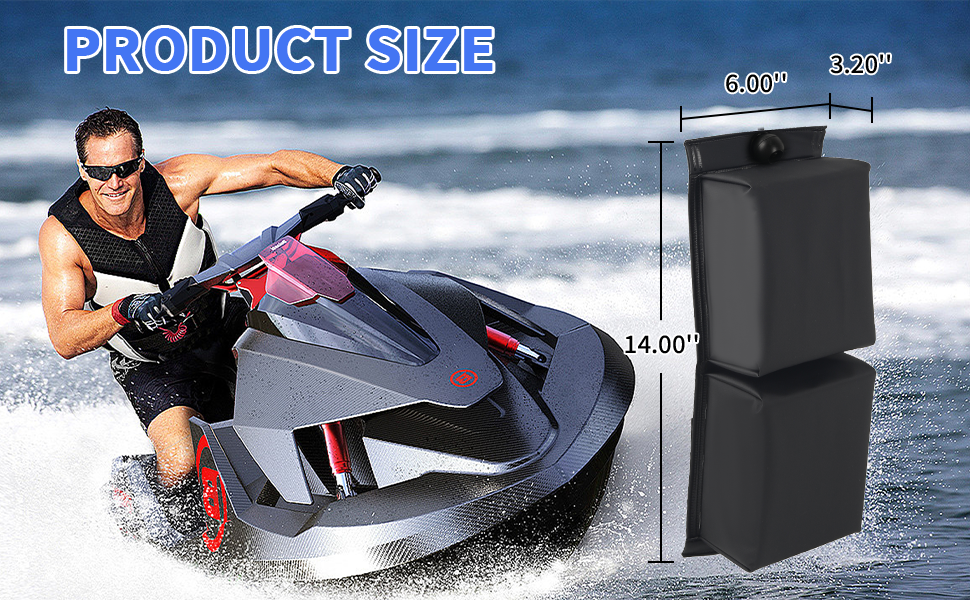Calvana PWC Jet Ski Bumpers Boat Fenders with 4 Elastic Cords, Boat Bumpers for