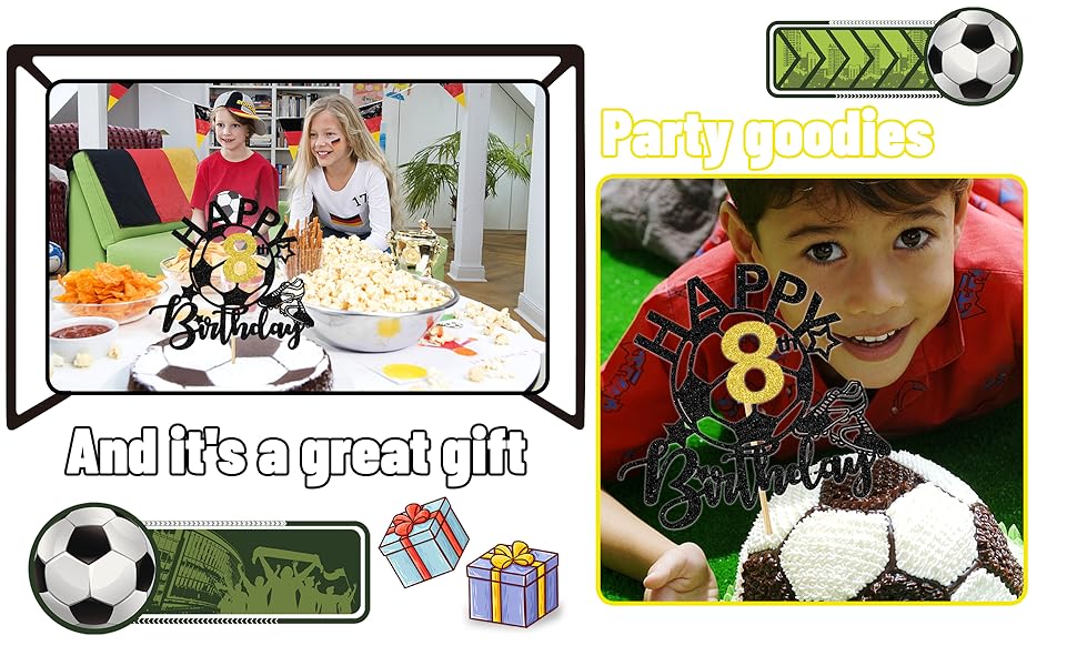 Soccer Happy 7th Birthday Cake Topper, Soccer Players Toys