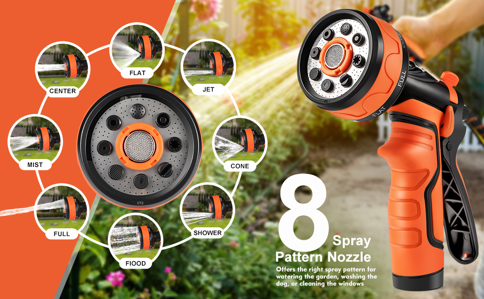 TYT Garden Hose, Upgraded Expandable Hose 8 Spray Pattern Nozzle & 3/4