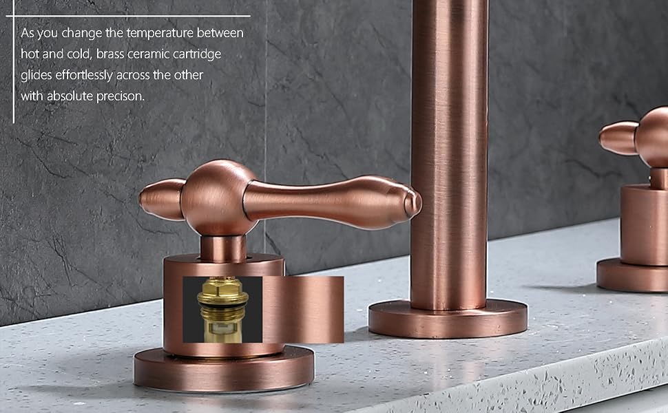 Techzm 8 Inch Widespread Gooseneck Bathroom Faucet Two