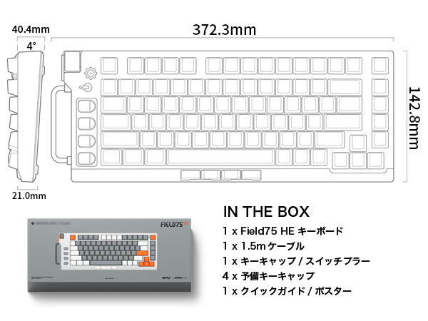Amazon | nuphy Field75 HE 磁気スイッチ ゲーミングキーボード