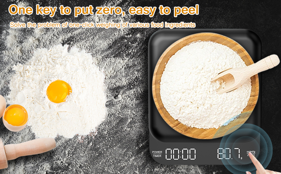 BQtech Mini Digital Coffee Scales with Timer 3kg/0.1g, High Precision