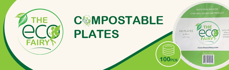 reusable bagasse plates sugarcane party bamboo paper plate tableware strong heavy-duty outdoor eco