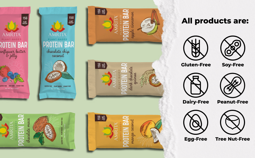 protien bars 6 flavors protein powder plant based chocolate maca quinoa mango apple