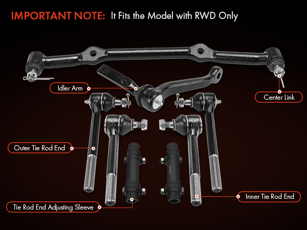 Amazon.com: A-Premium Set of 8, Inner Outer Tie Rod End