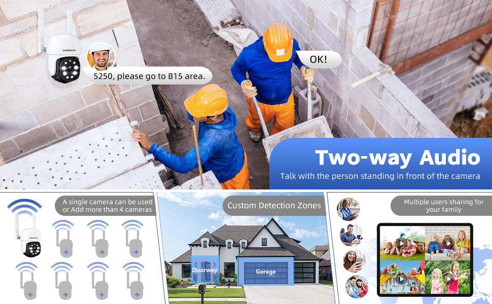 [8CH 4Pcs] H.265+ 2K Security Camera System Outdoor,3MP