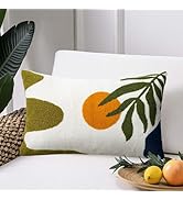 Adabana Boho Decorative Throw Pillow Cover 12x20 Inch Farmhouse Tufted Lumbar Pillow Covers for B...