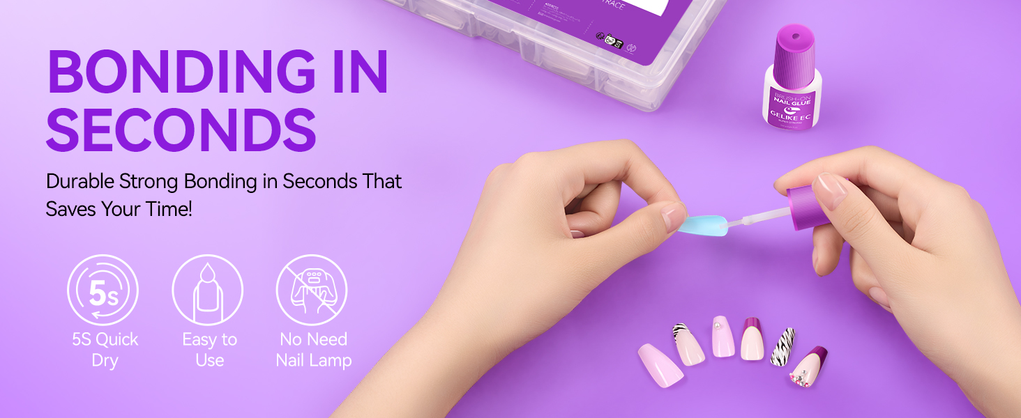 Gelike EC Strong Adhesive Nail Glue Brush On Nail Glue