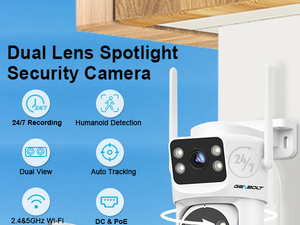 Amazon.com: GENBOLT PTZ WiFi Security Camera Outdoor with