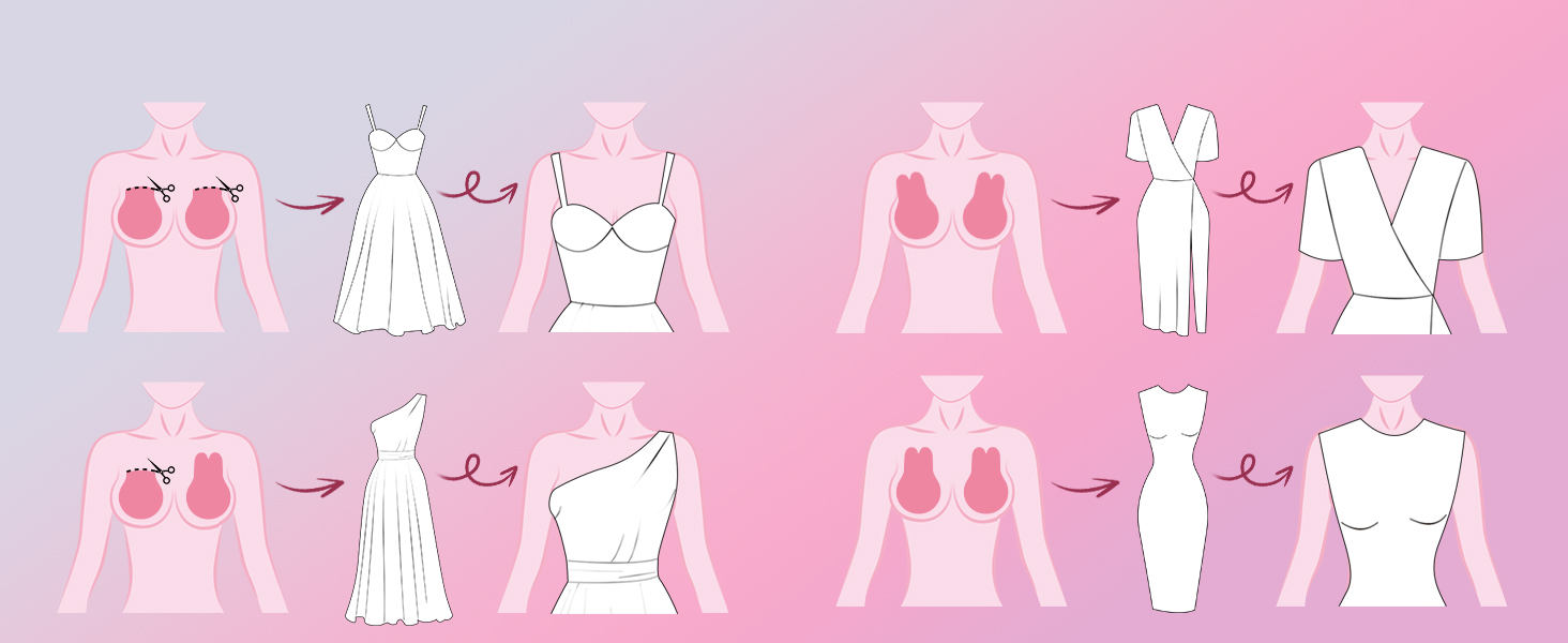 VBT Invisible Sticky Bra, Push Up Adhesive Bras for