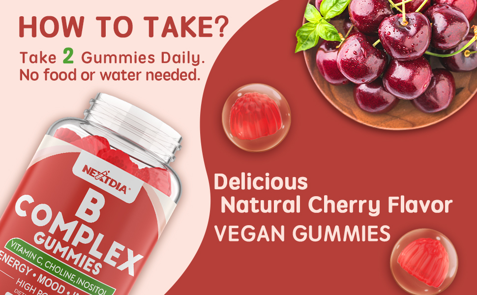 Vitamin B Complex Gummies, Vegan Vitamin B Gummies with