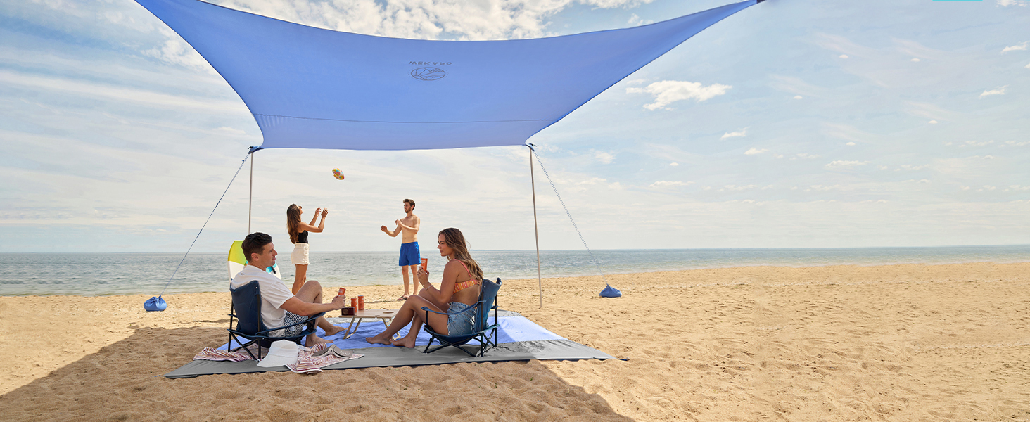 WEKAPO Beach Tent Sun Shelter 11 x 11 FT Beach Canopy