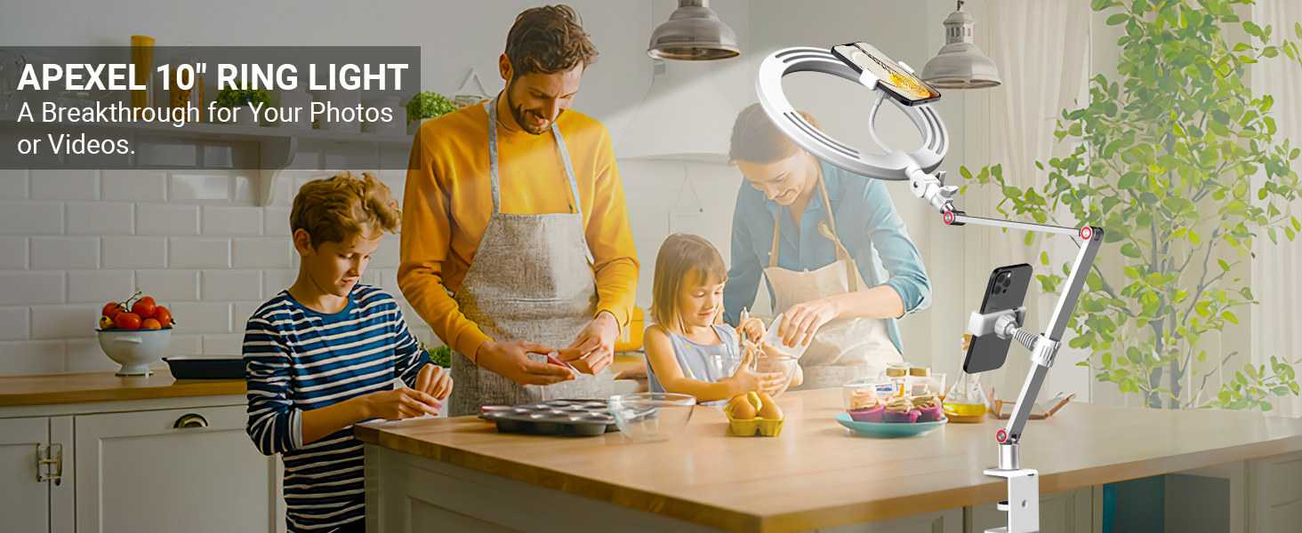 ring light with stand and phone holder