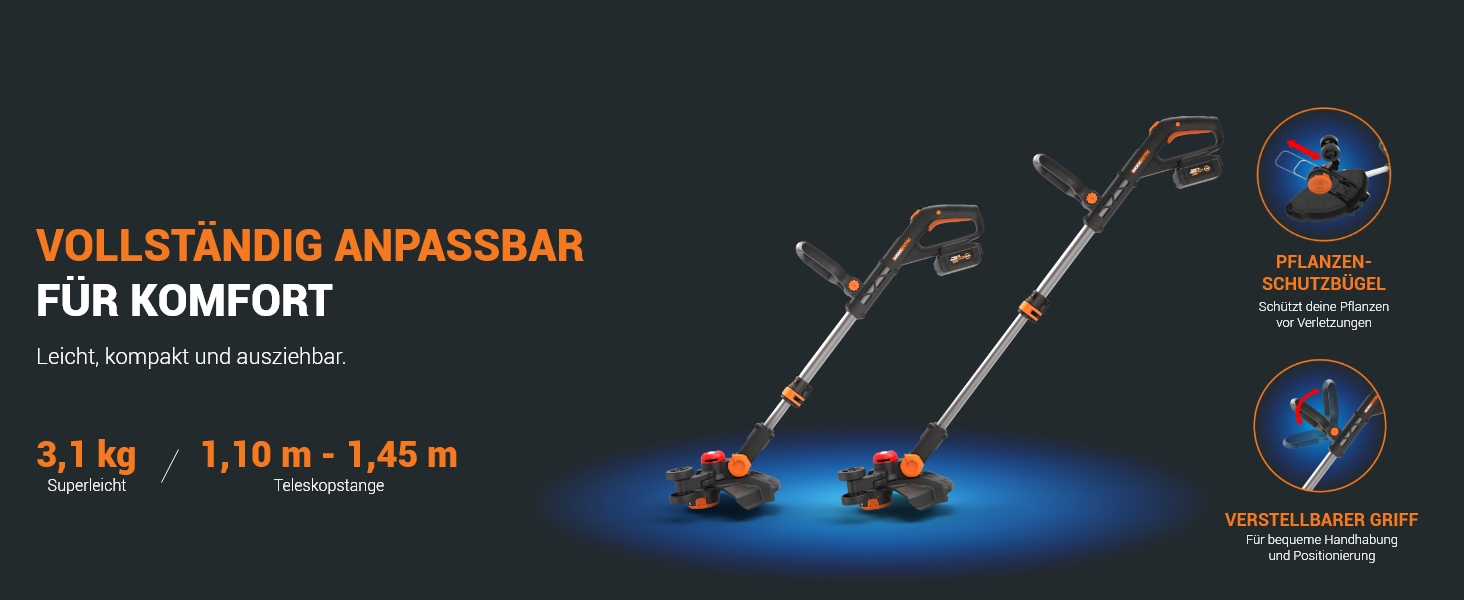 WORX Nitro WG173E.9 Akku Rasentrimmer 20V - leistungsstarker ...