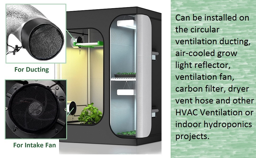 3 Pcs Grow Tent Vent Cover 4 Inches Ducting Filter Vent