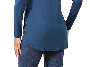 Tunic Tops to Wear with Leggings Long Sleeve Tees T Shirt Tshirt with Side Slit Split