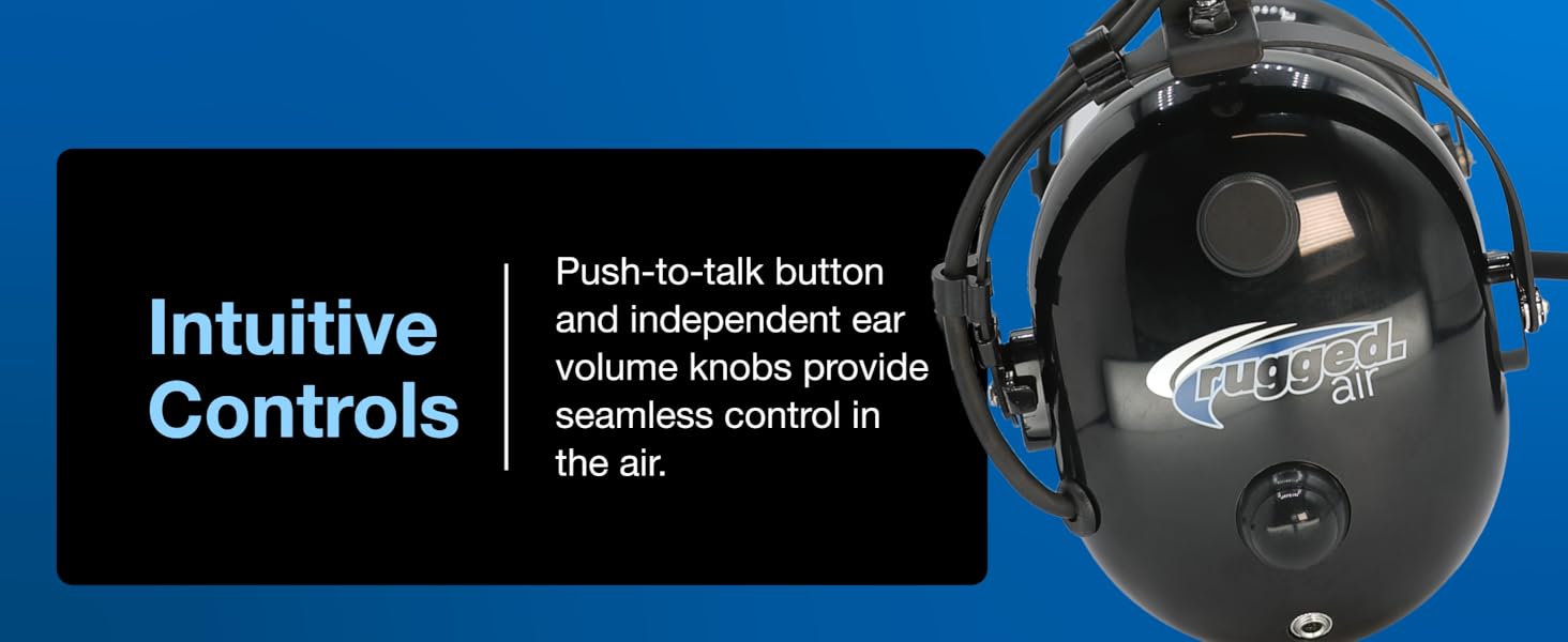 Intuitive Controls RA900 Aviation Headset Rugged Radios Air Pilots Instructors Students Premium
