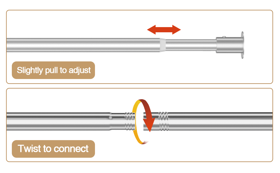 CALCHELE Closet Rods for Hanging Clothes, 15 to 50 Inch