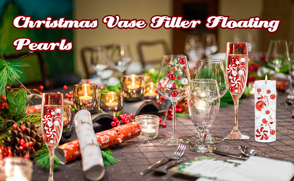6054Pcs Christmas Vase Filler Floating Pearls for Vases, Christmas