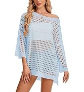 FINOCEANS Beach Cover Ups for Women Bathing Suit Crochet Hollow Out Cover Up Swimwear Loose Knit ...