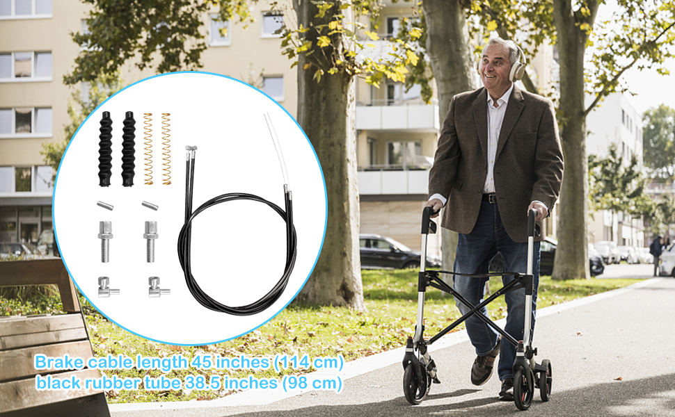 14Pcs Brake Cable Drive Rollator Replacement Parts, Brake Cable Parts