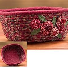 Square Basket with Yo-Yo Flower embellishment