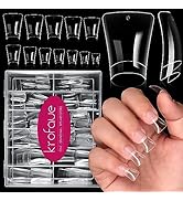 krofaue Duck Nail Tips - 240pcs Clear Soft Gel Curved Nail Tips 12 Sizes Crystal Duck Feet Style ...