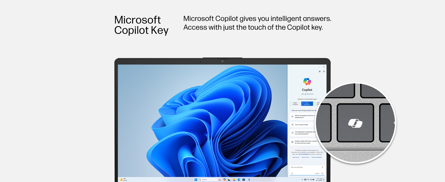 microsoft windows copilot key button ai artificial intelligence software platform answers help assis