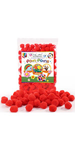 Caydo 200 Pieces Red Pom Poms