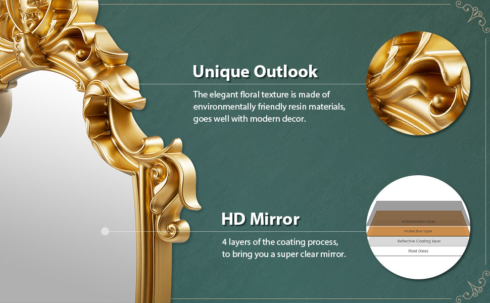 shield shape mirror