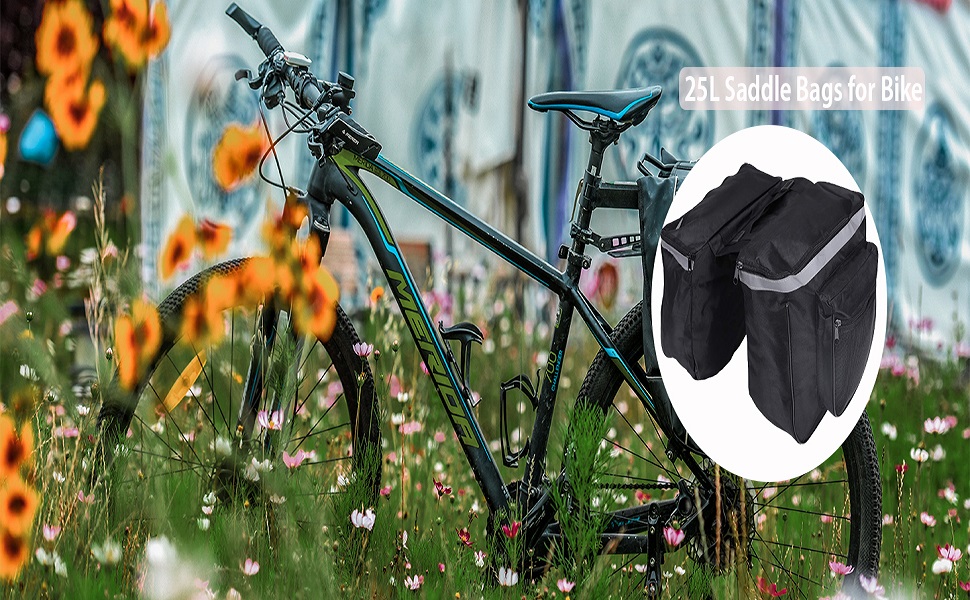 25L Saddle Bags for Bike, Waterproof Mountain Road Bike