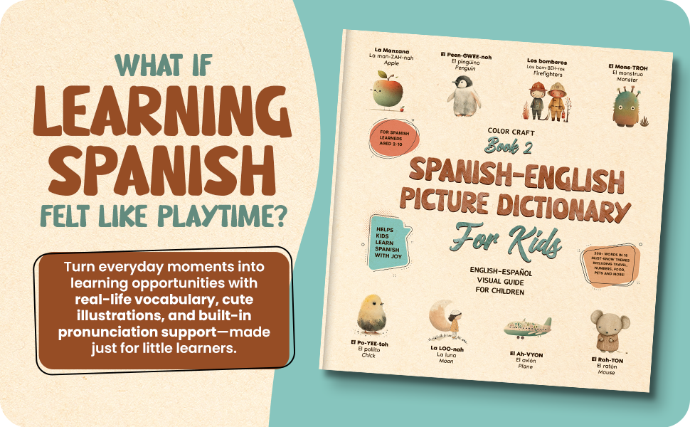 spanish english picture dictionary for kids, My First Spanish Words Children's book, bilingual book