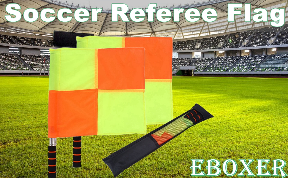2 Pieces Referee Flag, Linesman Flag with Steel Tube, Flag