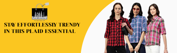 Stylish cotton Checked shirt for Women  SPN-MC368P