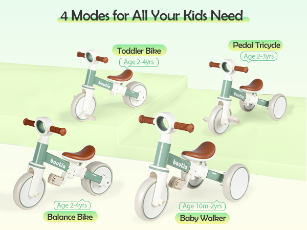 Amazon.com: BAUTIA 4 in 1 Tricycle for Toddlers 1-3 Baby