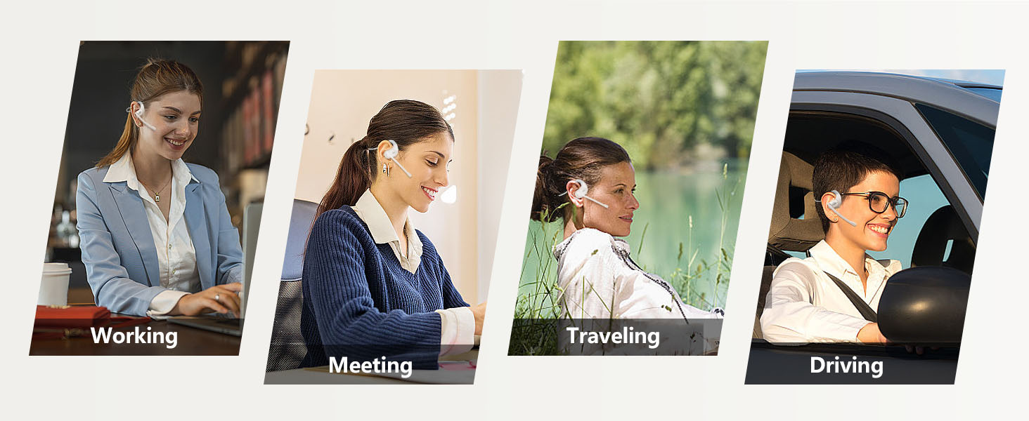 BANIGIPA Bluetooth 5.4 Headset with Microphone Noise Cancelling Open Ear Headphones for Calling 