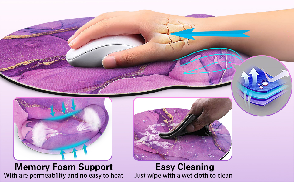 Mouse Pad Wrist Support Set, Canjoy 3in1 Keyboard Wrist Rest + Ergonomic Mouse Pad + Coaster