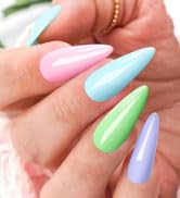 Shining She UV Nagellack Pastell,6 Farben Bright Summer Milchweiß Hellblau Zart Grün Hellrosa Hel...