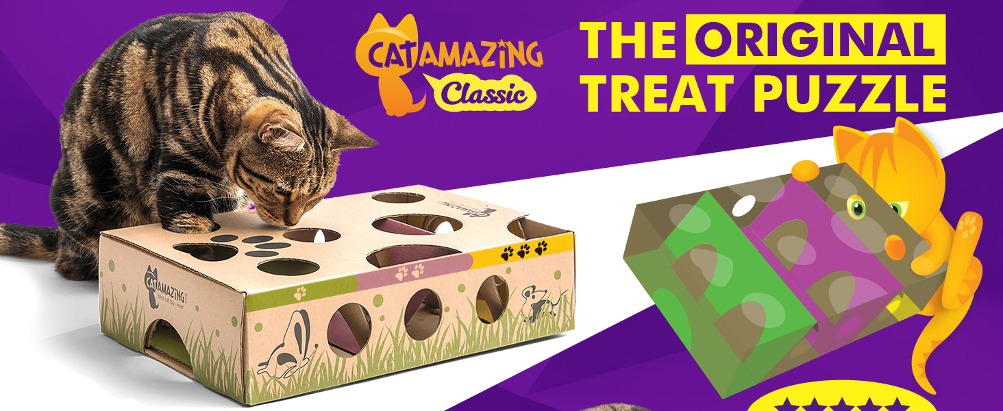 Cat Amazing Classic treat-hunt puzzle feeder cat toy food puzzle for indoor cats best cat toy
