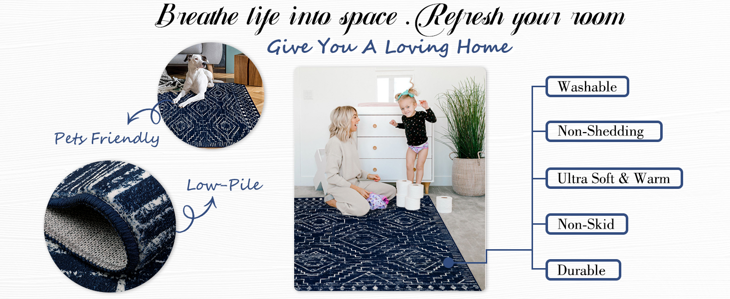 blue area rug